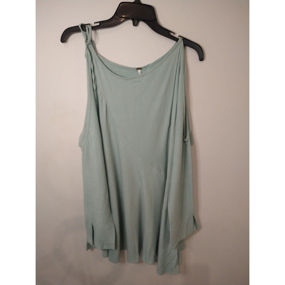 Free people cold shoulder blue green top Sm Boho Feminine Cottagecore - Picture 5 of 10